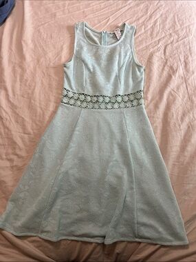 Pinky Mint Sleeveless Lace-Waist Fit-and-Flare Dress